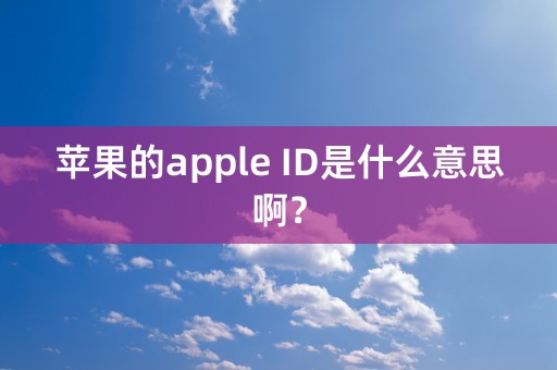 苹果的apple ID是什么意思啊？