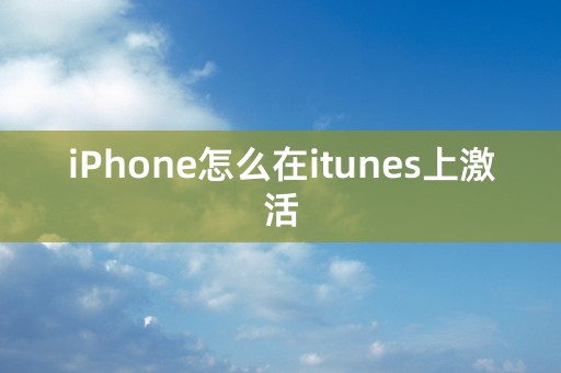 iPhone怎么在itunes上激活