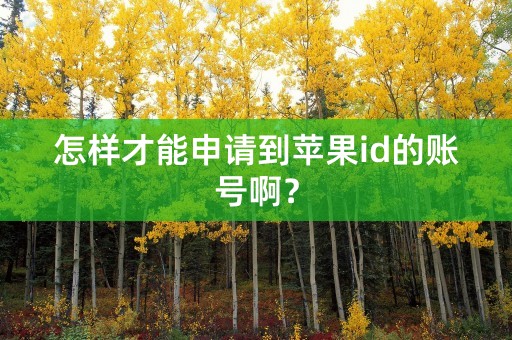 怎样才能申请到苹果id的账号啊？