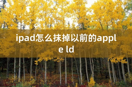 ipad怎么抹掉以前的apple ld