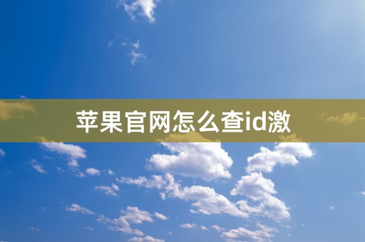 苹果官网怎么查id激