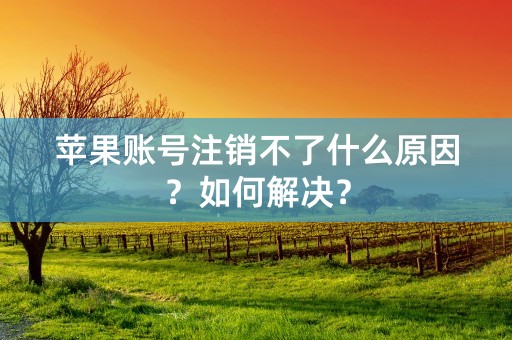 苹果账号注销不了什么原因？如何解决？