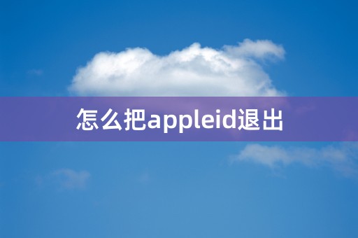 怎么把appleid退出