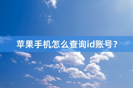 苹果手机怎么查询id账号？