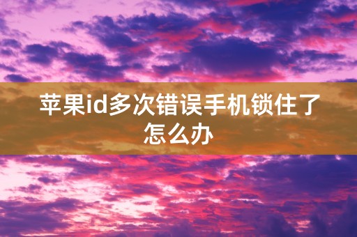 苹果id多次错误手机锁住了怎么办