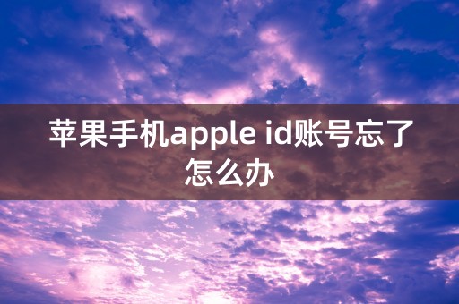 苹果手机apple id账号忘了怎么办