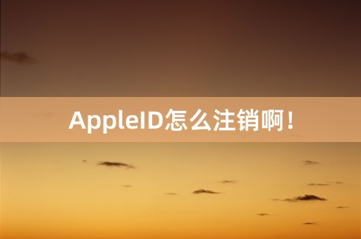 AppleID怎么注销啊！