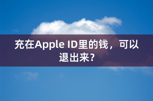 充在Apple ID里的钱，可以退出来？