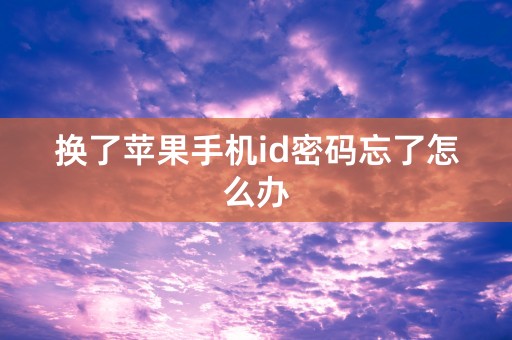 换了苹果手机id密码忘了怎么办