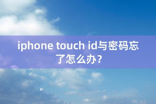 iphone touch id与密码忘了怎么办？