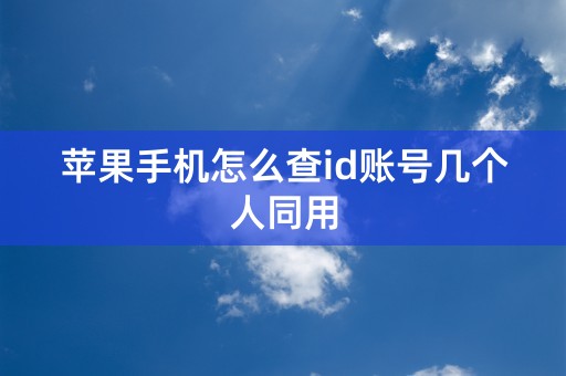 苹果手机怎么查id账号几个人同用