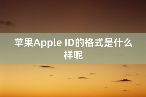 苹果Apple ID的格式是什么样呢