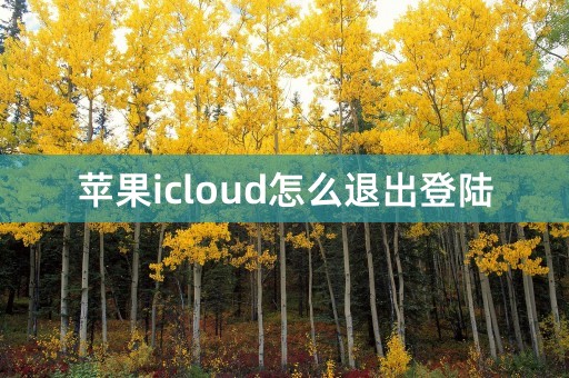 苹果icloud怎么退出登陆