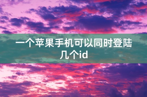 一个苹果手机可以同时登陆几个id