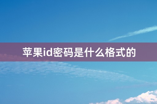 苹果id密码是什么格式的