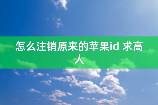 怎么注销原来的苹果id 求高人