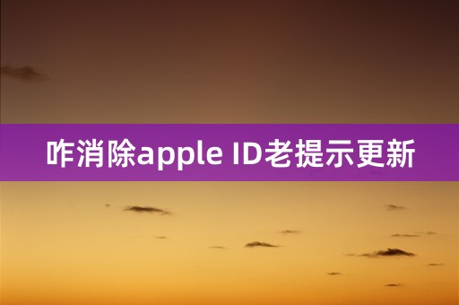 咋消除apple ID老提示更新