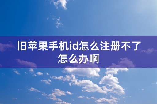 旧苹果手机id怎么注册不了怎么办啊