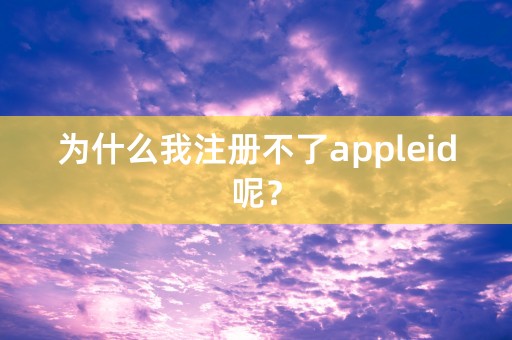 为什么我注册不了appleid呢？