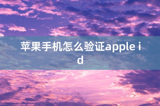 苹果手机怎么验证apple id