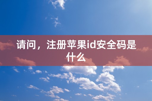 请问，注册苹果id安全码是什么