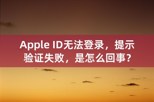 Apple ID无法登录，提示验证失败，是怎么回事？