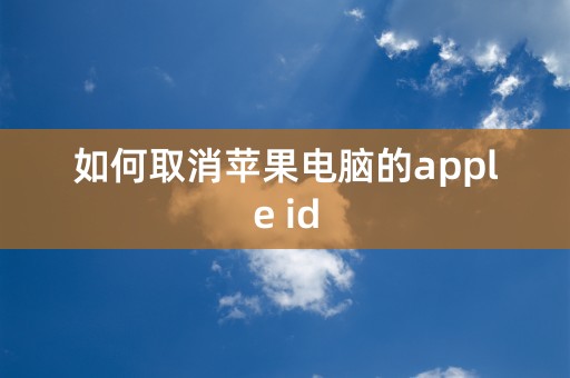 如何取消苹果电脑的apple id