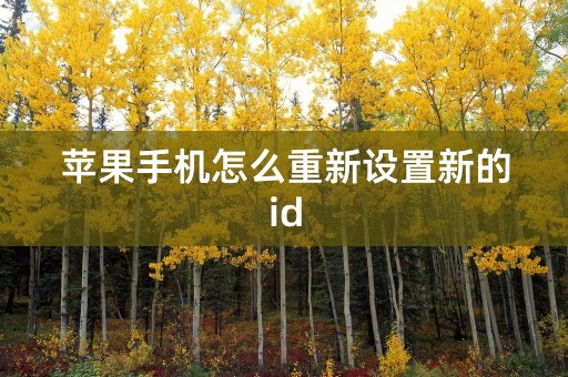 苹果手机怎么重新设置新的id