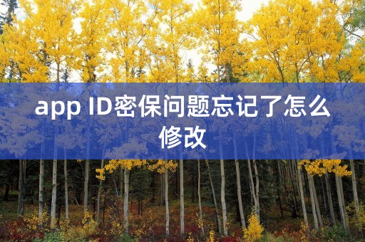 app ID密保问题忘记了怎么修改