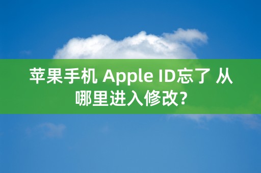 苹果手机 Apple ID忘了 从哪里进入修改？