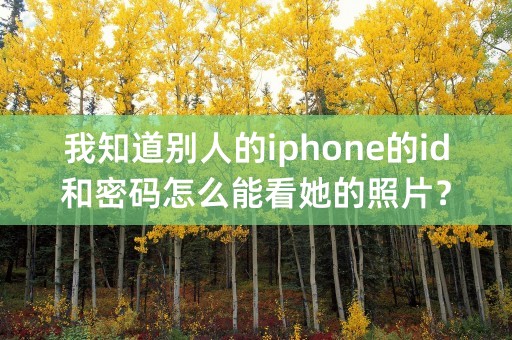 我知道别人的iphone的id和密码怎么能看她的照片？