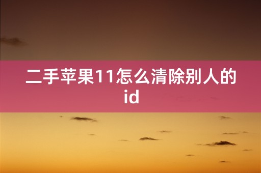 二手苹果11怎么清除别人的id