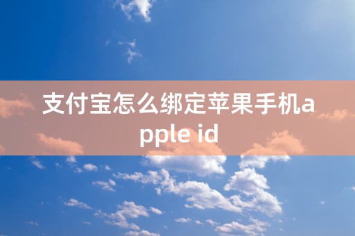 支付宝怎么绑定苹果手机apple id