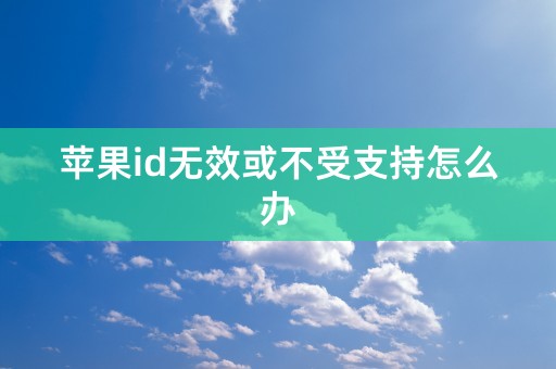 苹果id无效或不受支持怎么办