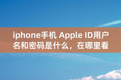 iphone手机 Apple ID用户名和密码是什么，在哪里看？