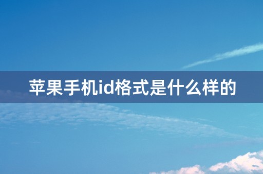 苹果手机id格式是什么样的