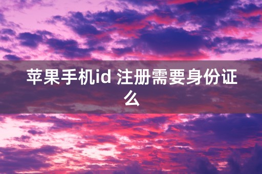 苹果手机id 注册需要身份证么