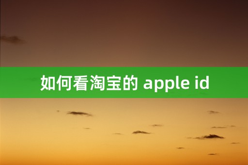 如何看淘宝的 apple id