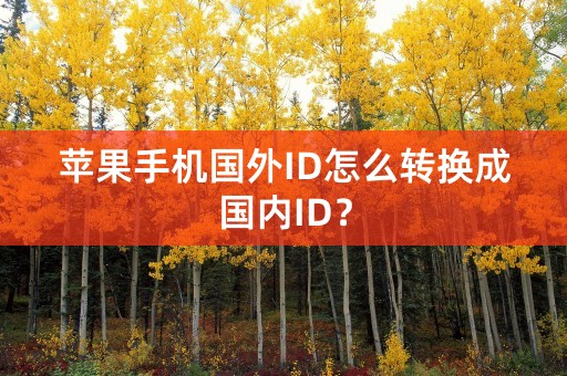 苹果手机国外ID怎么转换成国内ID？