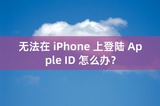 无法在 iPhone 上登陆 Apple ID 怎么办？