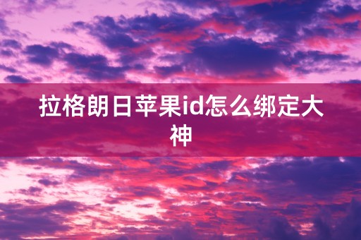 拉格朗日苹果id怎么绑定大神