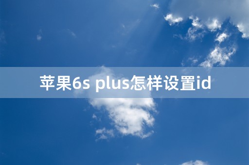 苹果6s plus怎样设置id