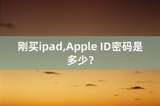 刚买ipad,Apple ID密码是多少？