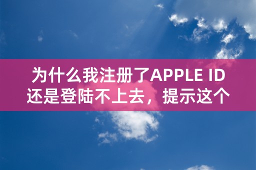 为什么我注册了APPLE ID还是登陆不上去，提示这个是什么意思？