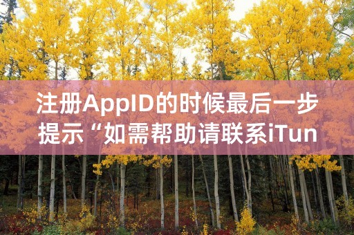 注册AppID的时候最后一步提示“如需帮助请联系iTunes支持”是怎么回事？