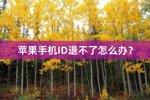 苹果手机ID退不了怎么办？