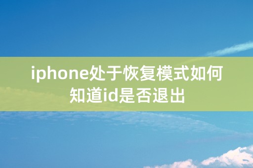 iphone处于恢复模式如何知道id是否退出