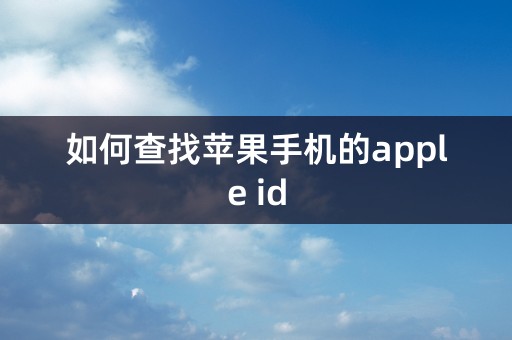 如何查找苹果手机的apple id