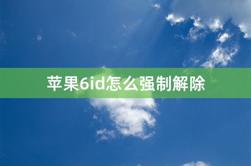 苹果6id怎么强制解除