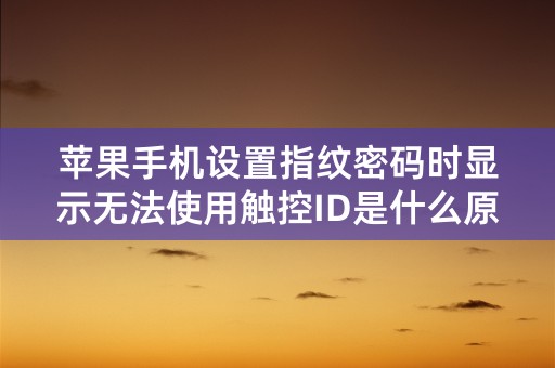 苹果手机设置指纹密码时显示无法使用触控ID是什么原因